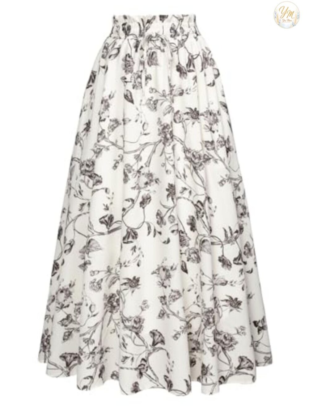Floral High Waist Maxi Skirt Victorian Style Two Pockets Flowy Long Skirt